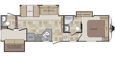 2014 Keystone Cougar 301SAB floorplan