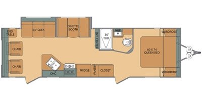 2014 Shasta Oasis 26RL floorplan