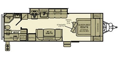 2014 EverGreen Sun Valley S28RBK floorplan