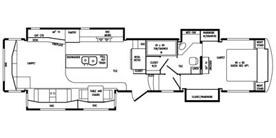 2014 DRV Mobile Suites Cincinnati floorplan