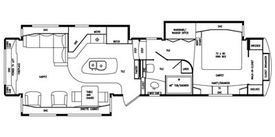 2014 DRV Mobile Suites Estates 39RESB3 floorplan