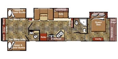 2014 Gulf Stream Kingsport Lodge 409RBB floorplan