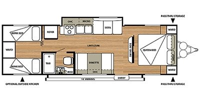 2014 Forest River Salem Cruise Lite 281QB floorplan