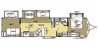 2014 Forest River Wildwood Lodge 404FB floorplan