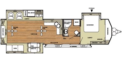 2014 Forest River Salem Villa Estate 407REDS floorplan