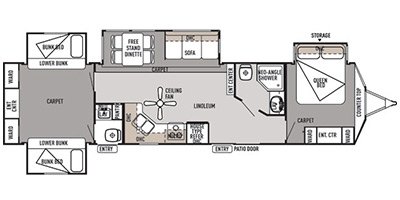 2014 Forest River Wildwood Lodge 404X4 floorplan