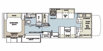 2014 Forest River Sunseeker 3170DS floorplan