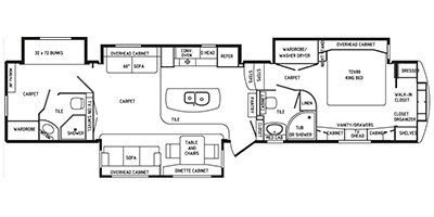 2015 DRV Mobile Suites 43 Manhattan floorplan