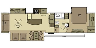 2015 Open Range Residential R398RLS floorplan