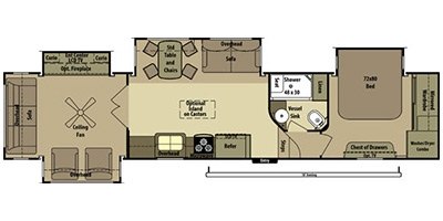 2015 Open Range Residential R430RLS floorplan