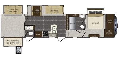 2015 Keystone Avalanche 341TG floorplan