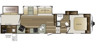 2015 Keystone Cougar 330RBK floorplan
