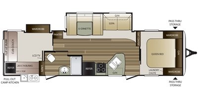 2015 Keystone Cougar Half-Ton 31SQBWE floorplan