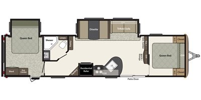 2015 Keystone Springdale 38FQ floorplan