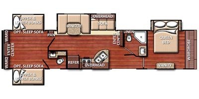 2015 Gulf Stream Conquest Lodge 409RBB floorplan