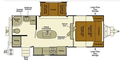 2015 EverGreen Sun Valley S23RB floorplan