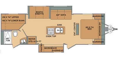 2015 Shasta Oasis 28BK floorplan
