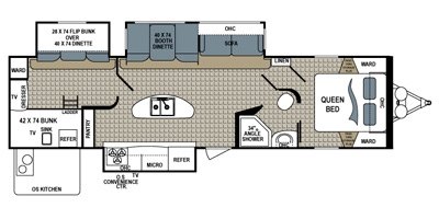 2015 Dutchmen Kodiak 300BHSL floorplan