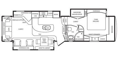 2015 DRV Elite Suites 38TKSB3 floorplan