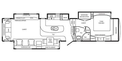 2015 DRV Elite Suites 43 Portland floorplan