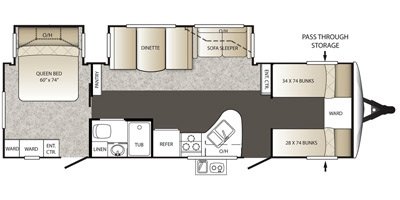 2015 Keystone Outback 301BQ floorplan