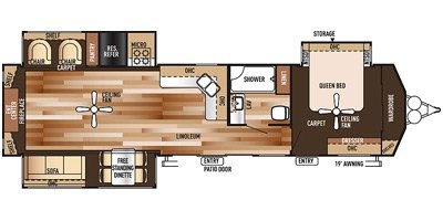 2015 Forest River Salem Villa Estate 407REDS floorplan