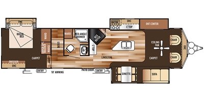 2015 Forest River Salem Villa Estate 4092BFL floorplan