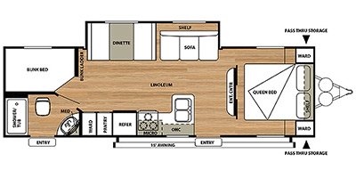 2015 Forest River Salem Cruise Lite 262BHXL floorplan