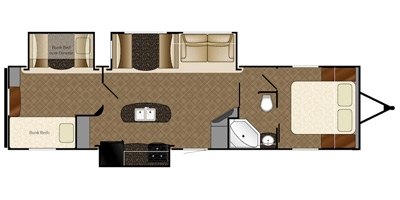 2015 Heartland Trail Runner TR 33 IKBS floorplan