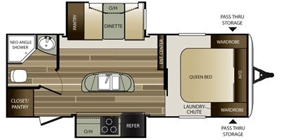 2016 Keystone Cougar Half-Ton 22RBIWE floorplan