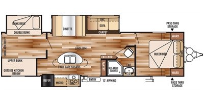 2015 Forest River Wildwood 31BKIS floorplan