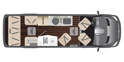 2015 Airstream Interstate 3500 EXT Lounge Wardrobe floorplan