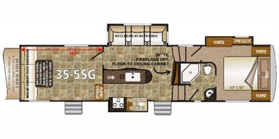 2015 Northwood Desert Fox 35-5SG floorplan