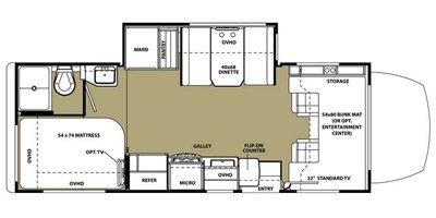 2015 Forest River Forester 2401S MBS floorplan