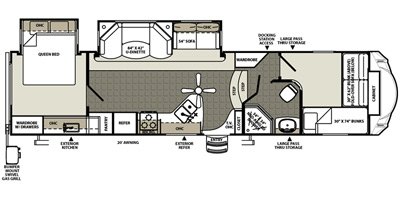 2015 Forest River Sandpiper Select 32QBBS floorplan