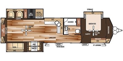 2015 Forest River Wildwood Lodge 407REDS floorplan