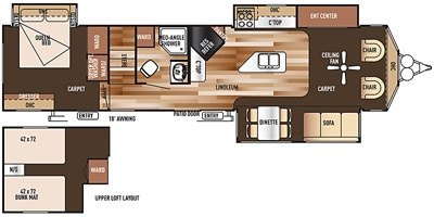 2015 Forest River Wildwood Lodge 4092BFL floorplan