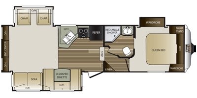 2016 Keystone Cougar Half-Ton 283RETWE floorplan