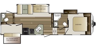 2016 Keystone Cougar 301SAB floorplan