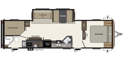 2016 Keystone Springdale 310BH floorplan