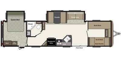 2016 Keystone Springdale 38BH floorplan
