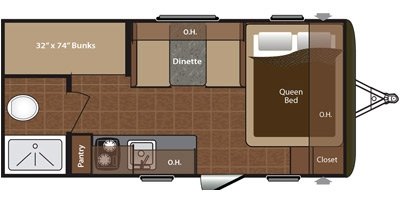 2016 Keystone Hideout (LHS Series) 175LHS floorplan