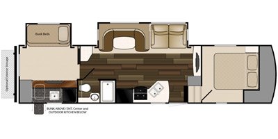 2016 Heartland ElkRidge Xtreme Light E30 floorplan