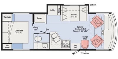 2016 Winnebago Vista 26HE floorplan