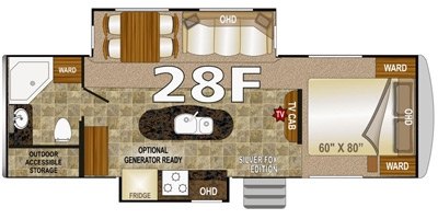 2016 Northwood Arctic Fox Silver Fox 28F floorplan