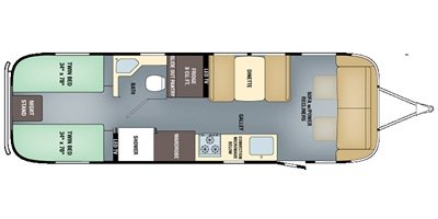 2016 Airstream Classic 30 Twin floorplan