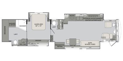 2016 Monaco Dynasty® 45D floorplan
