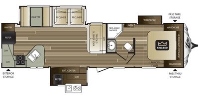 2016 Keystone Cougar X-Lite 33MLS floorplan