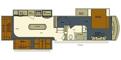 2016 EverGreen Bay Hill 369RL floorplan