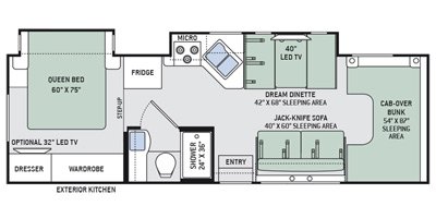 2016 Thor Motor Coach Freedom Elite 29FE floorplan